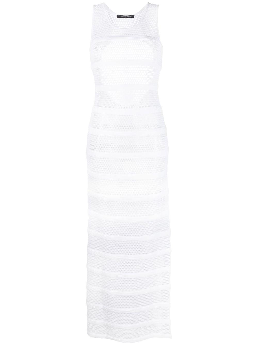 Antonino Valenti Sheer Mesh Maxi Dress in White | Lyst