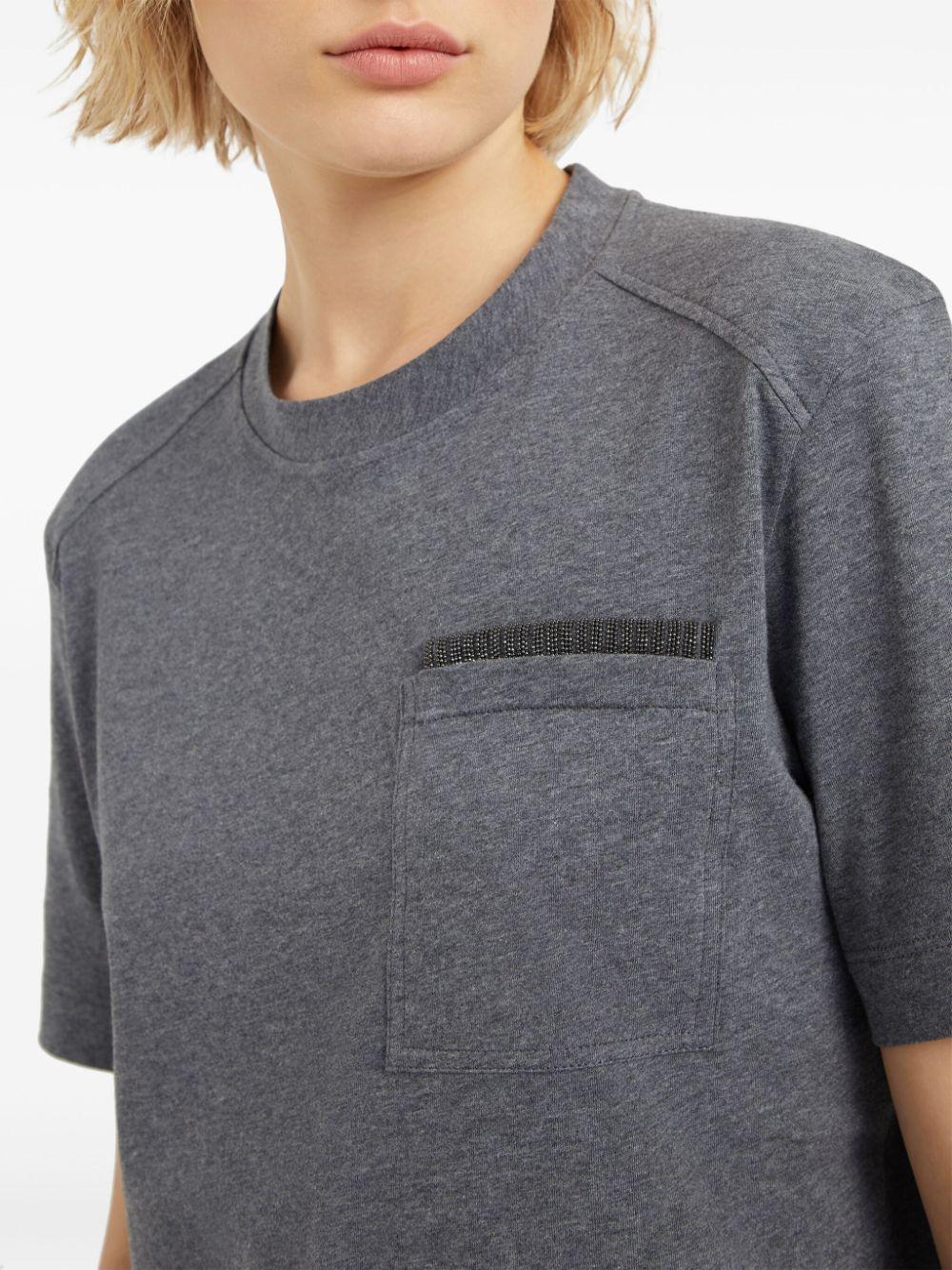 Brunello Cucinelli レディース グレー ジャージー Tシャツ トップス