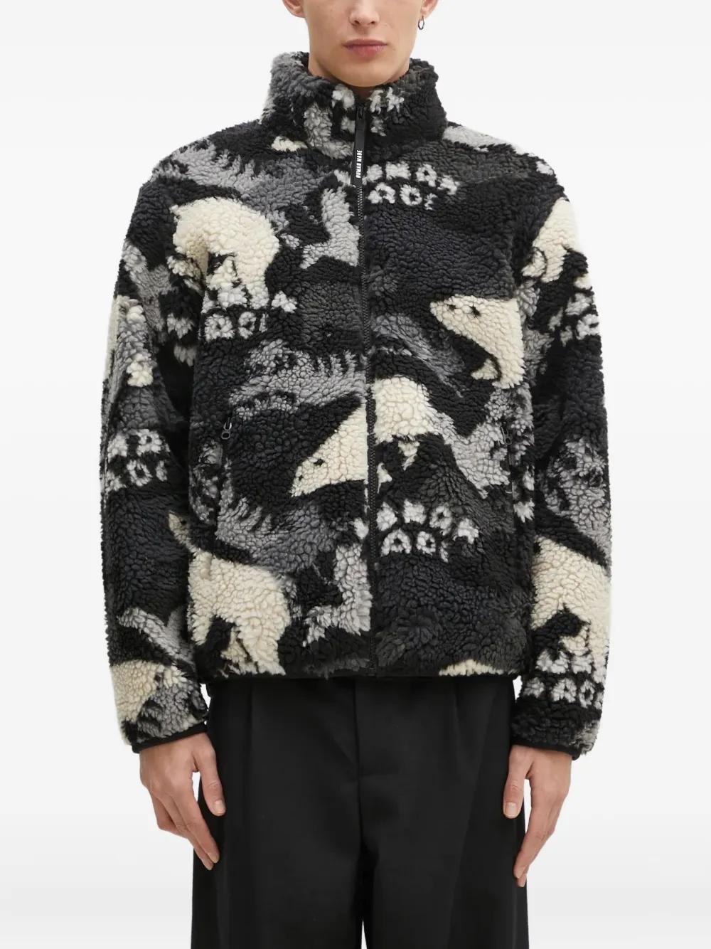Human Made Polar-Bear Fleece Jacket in Black for Men | Lyst