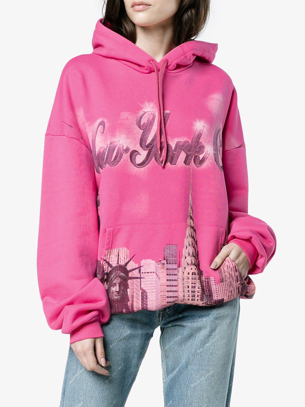 Balenciaga New York City Graphic Hoodie  Pink Sweatshirts  Hoodies  Clothing  BAL106133  The RealReal