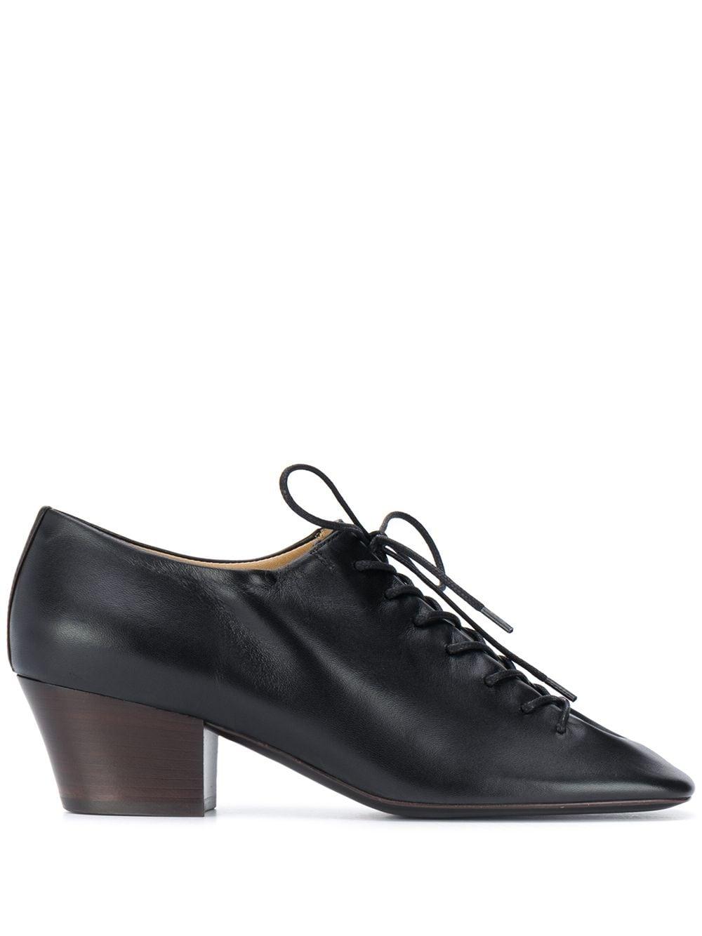 Lemaire Leather Square Toe Lace-up Shoes in Brown - Lyst