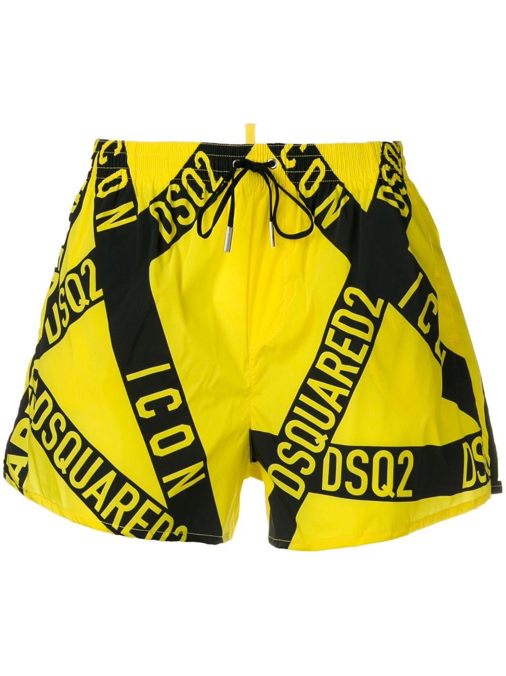 branded swim shorts
