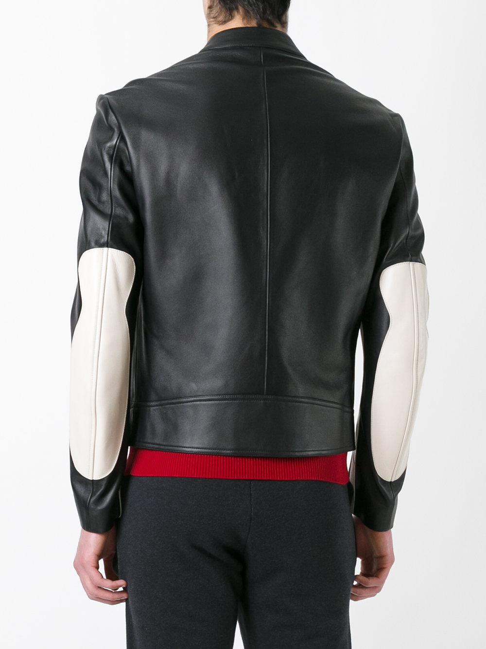 Maison Margiela Elbow Patch Leather Jacket In Black For Men Lyst Maison Margiela Elbow Patch Leather