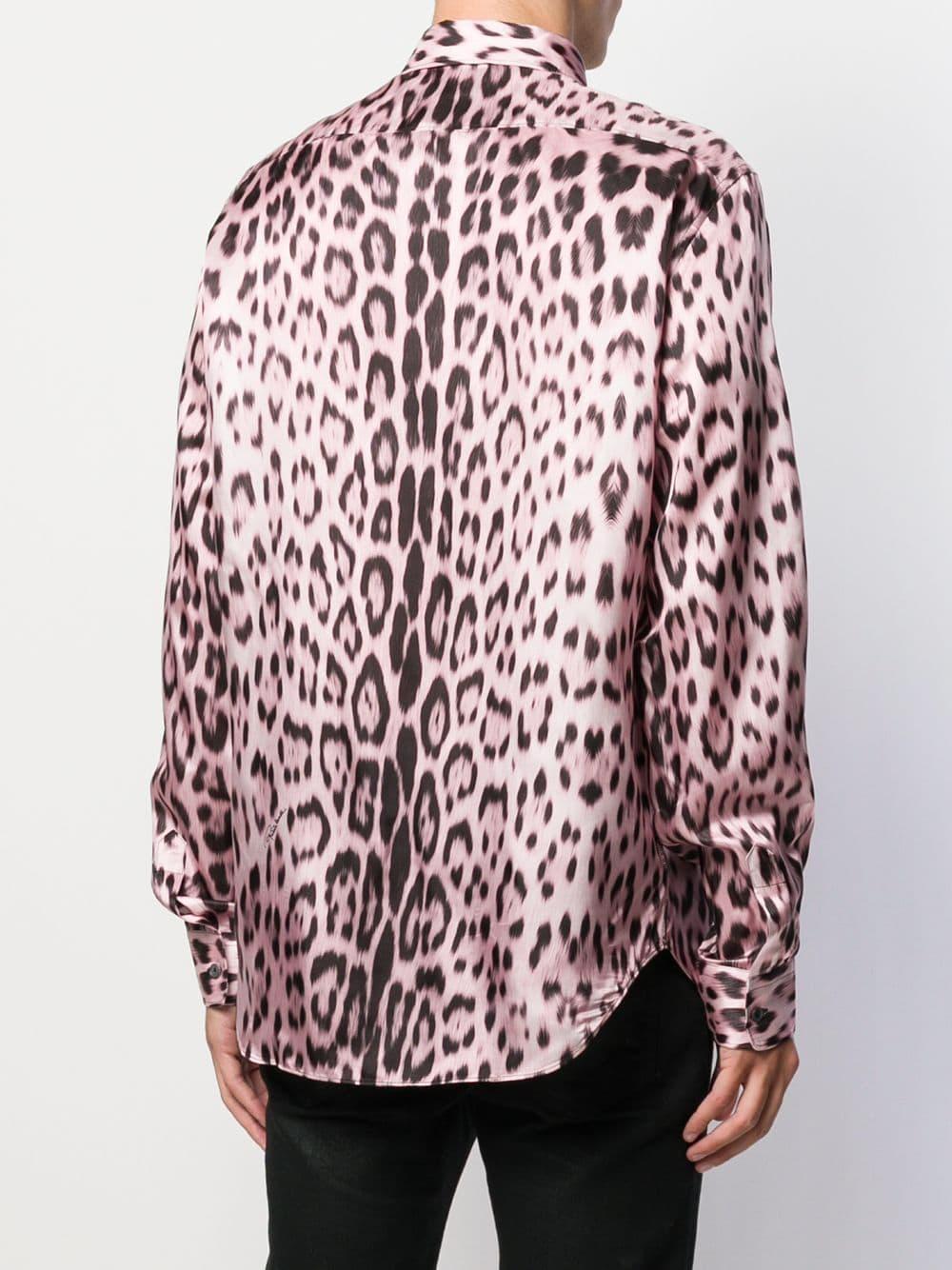 leopard print satin shirt