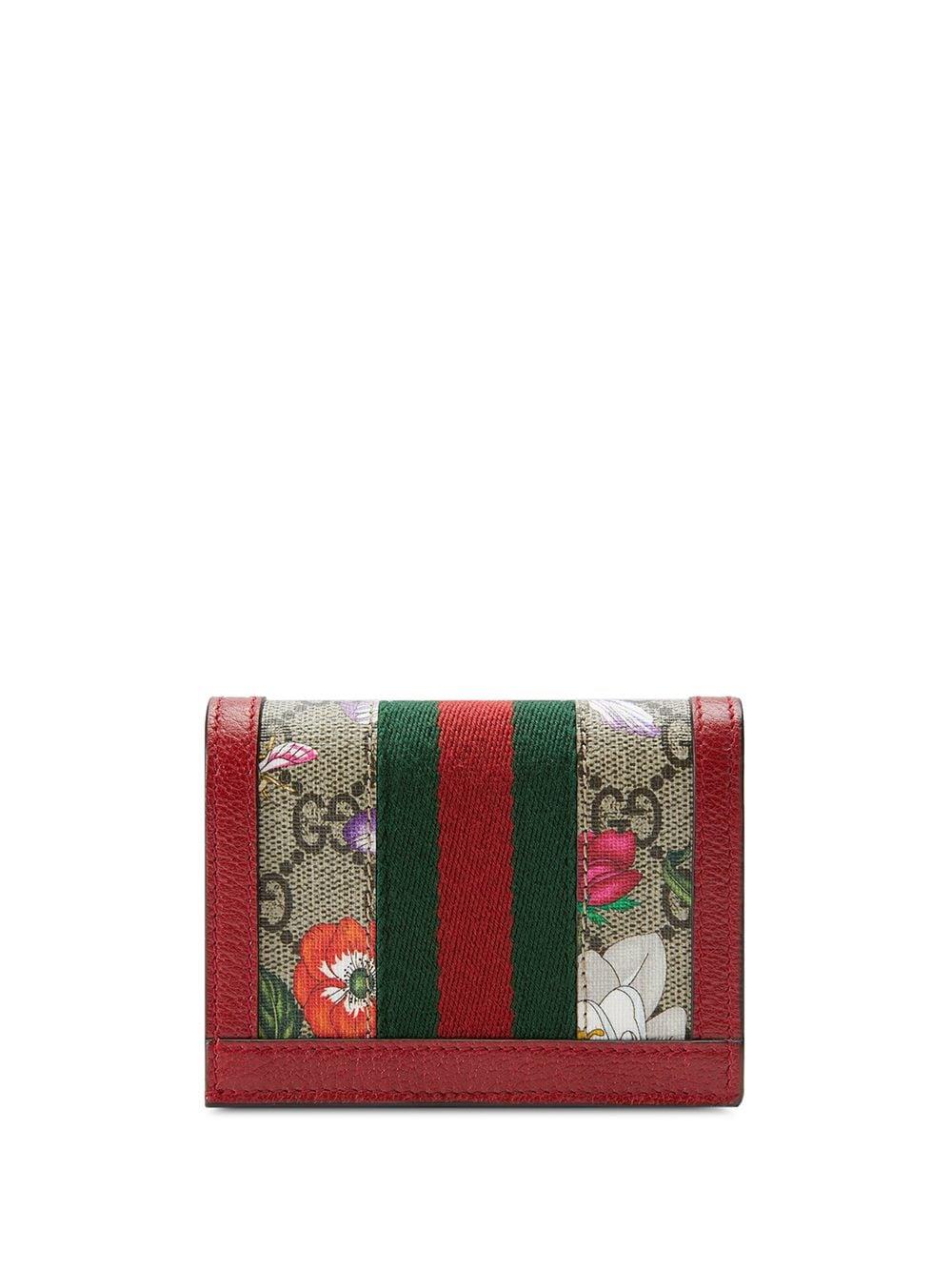 Gucci Flora Print Wallet in Red | Lyst