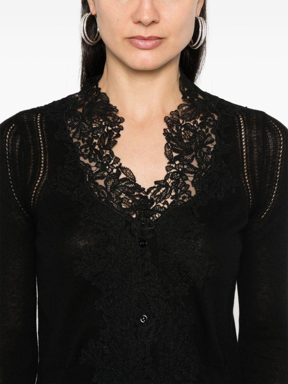 Black lace sweater clearance