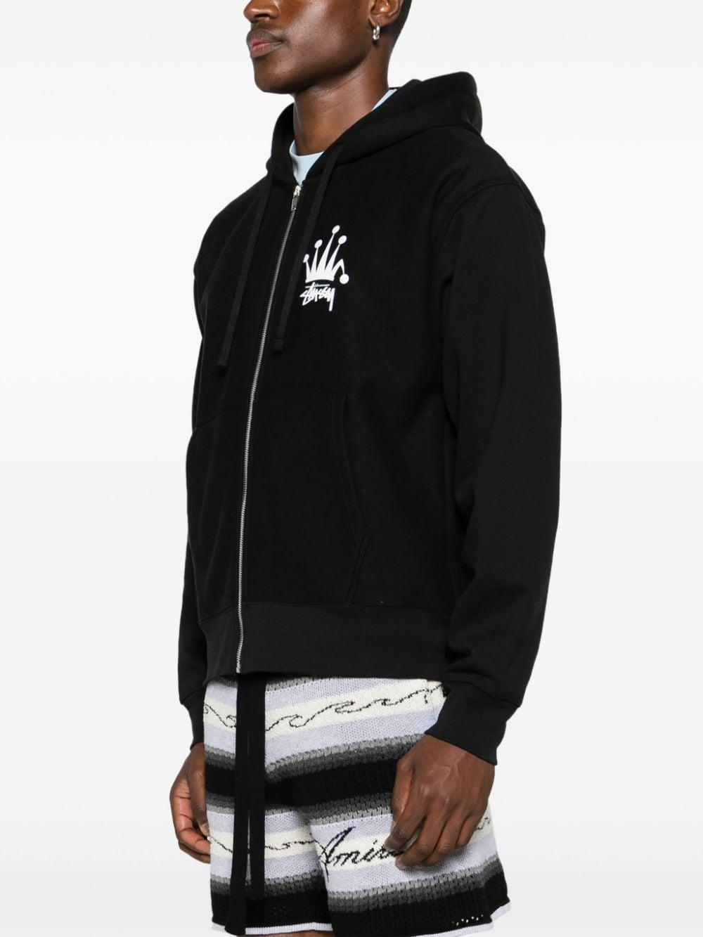 Stussy Logo-Print Zip-Up Hoodie in Black | Lyst Stussy Logo-Print Zip-Up Hoodie in Black | Lyst