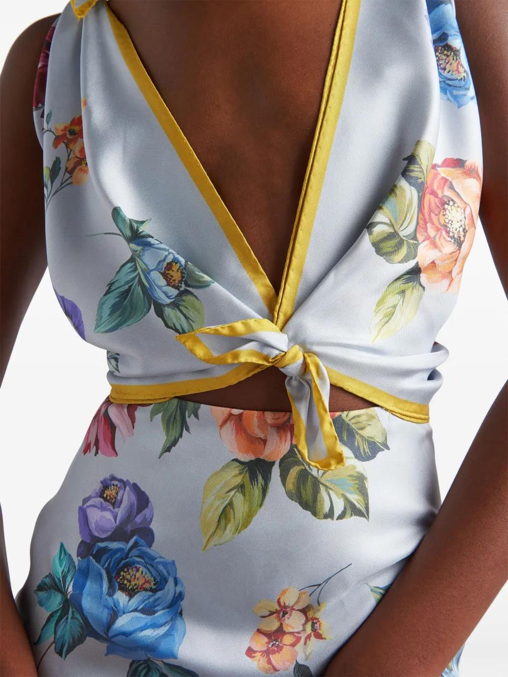 【プラダ・PRADA】Printed silk twill mini-dress Prada Printed silk twill mini-dress | REVERSIBLE