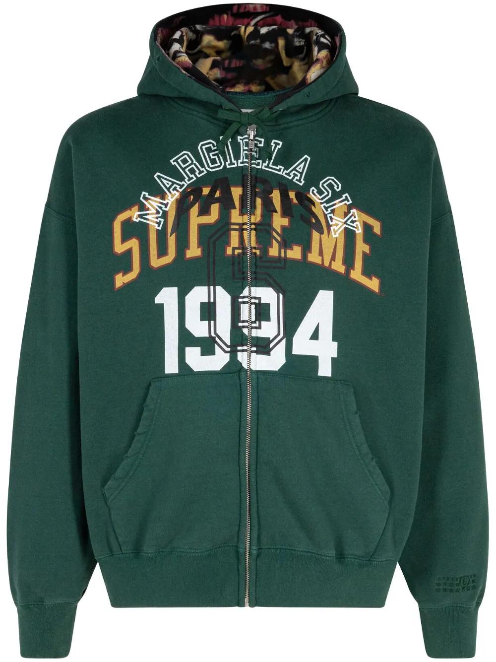 Supreme X Mm6 Maison Margiela Zip-Up Hoodie in Green | Lyst