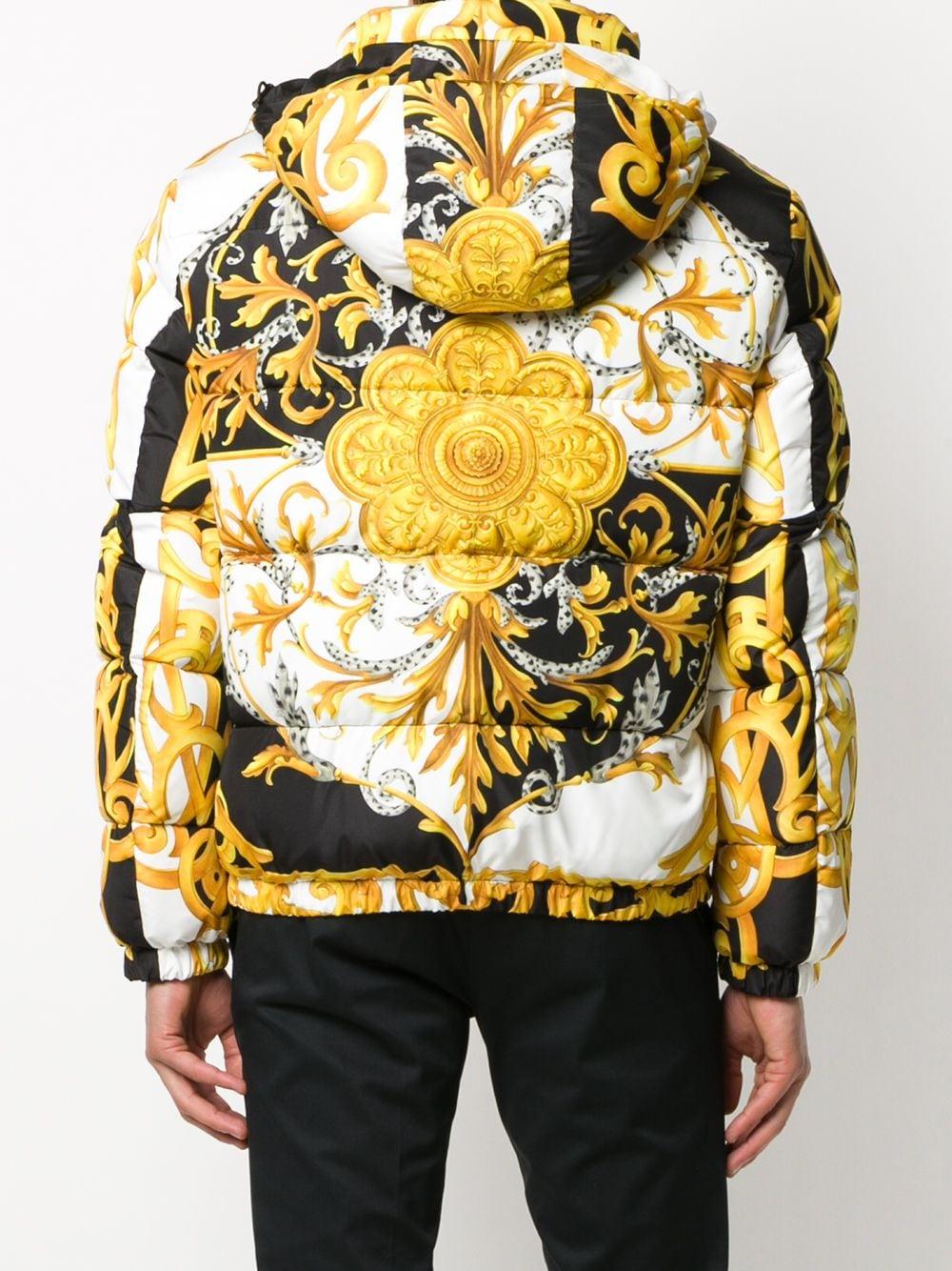 Gennemsigtig systematisk Mitt Versace Baroque Print Puffer Jacket in Yellow for Men | Lyst