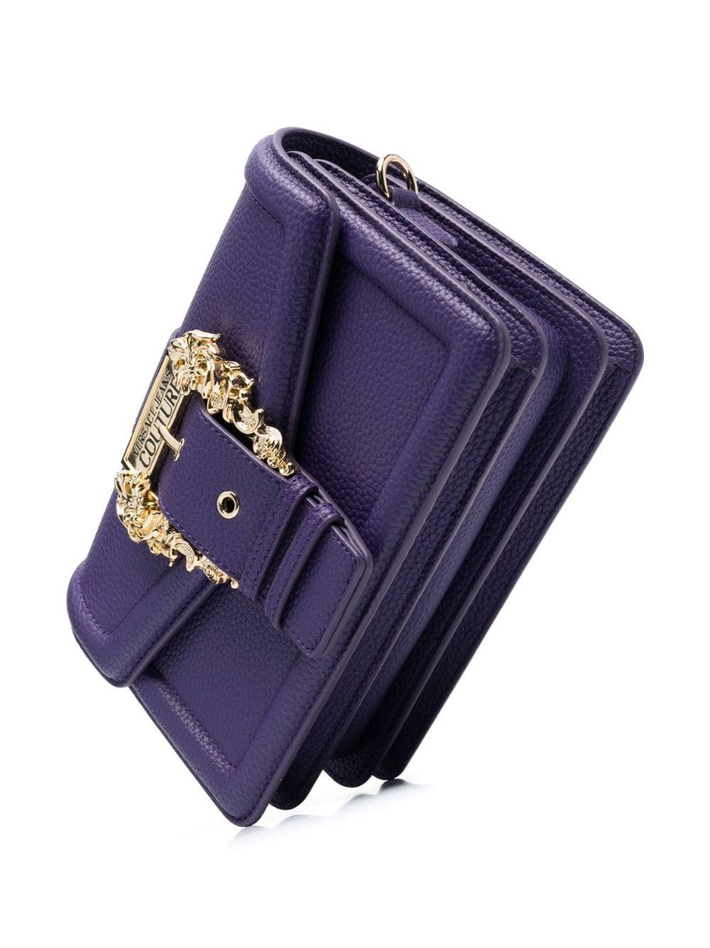 Versace Jeans Couture Baroque-buckle Satchel Bag in Purple | Lyst