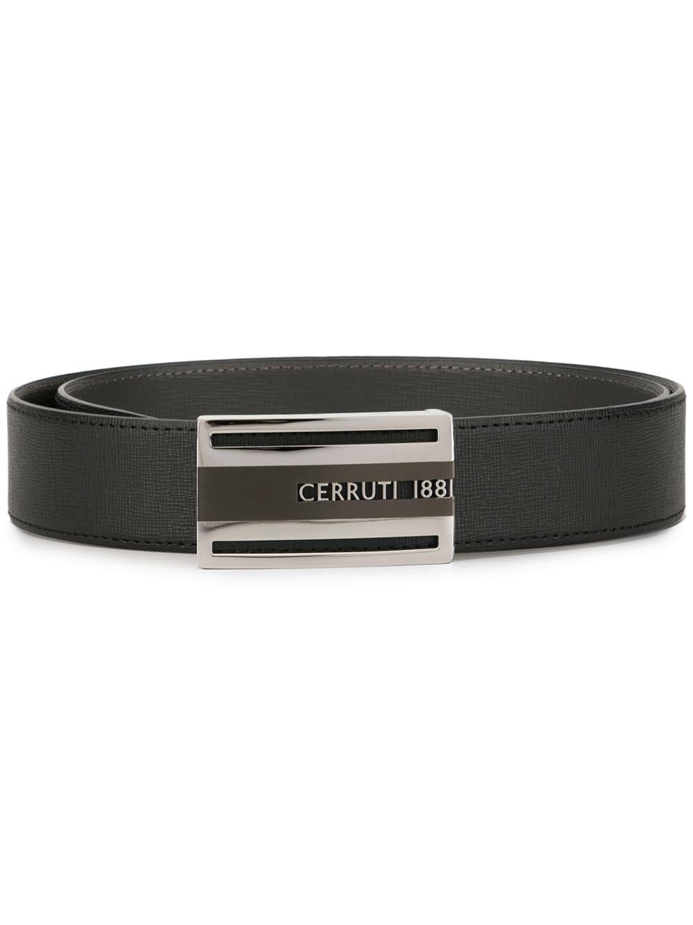 Cerruti 1881 Leather Logo Plaque Belt in Black for Men - Lyst
