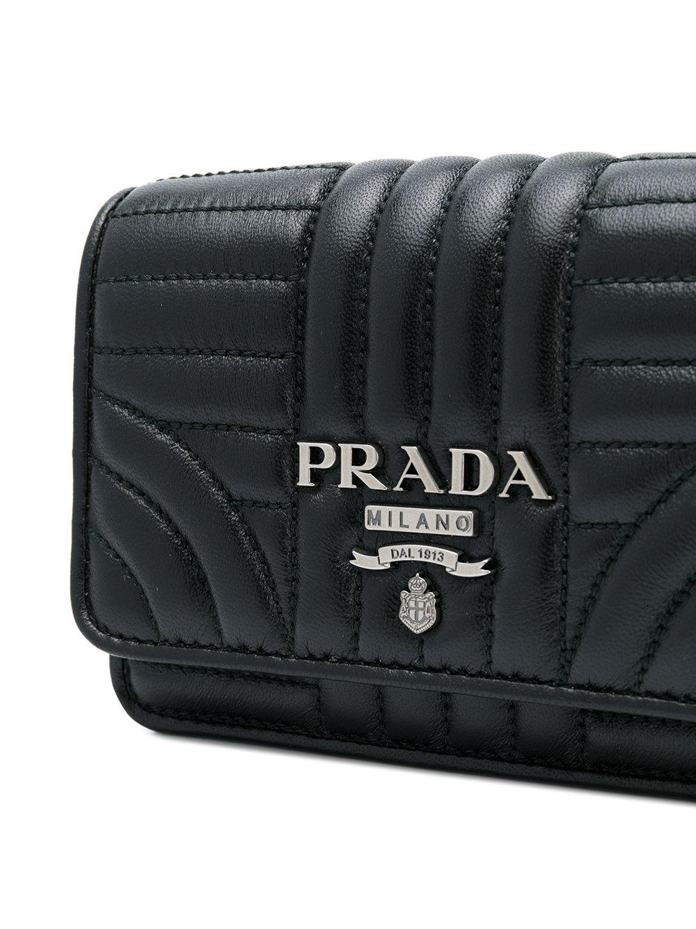 prada logo quilted shoulder bag
