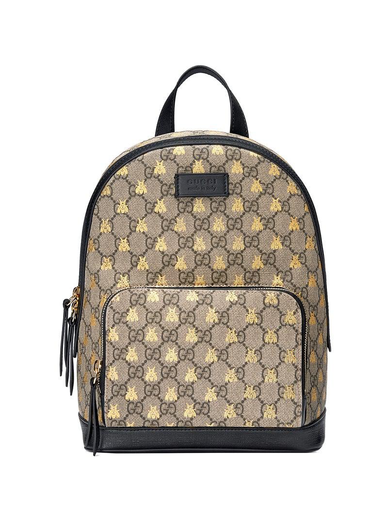 Lyst - Gucci Gg Supreme Bees Backpack in Black