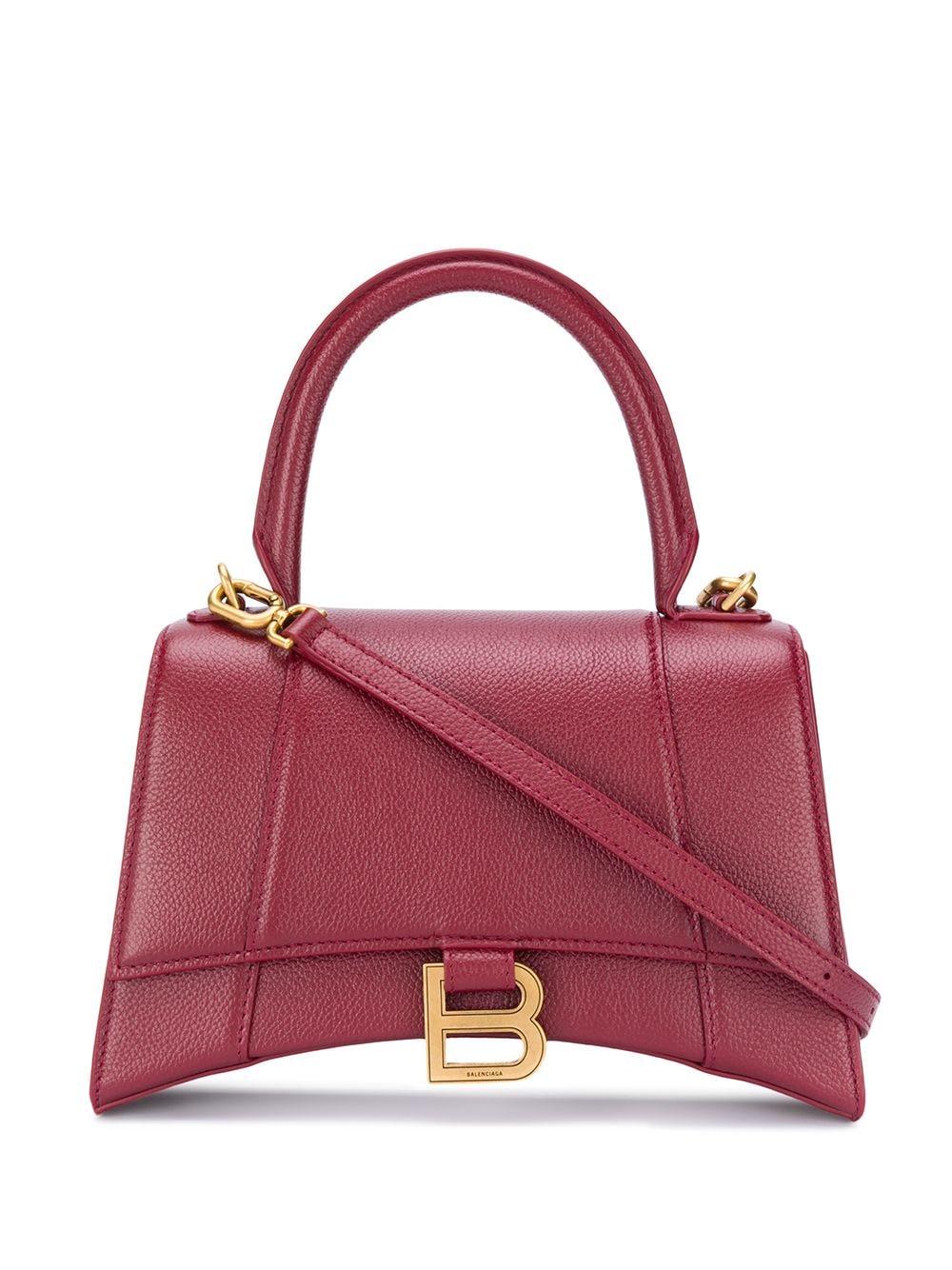 Balenciaga Leather Small Hourglass Tophandle Bag in Red Lyst