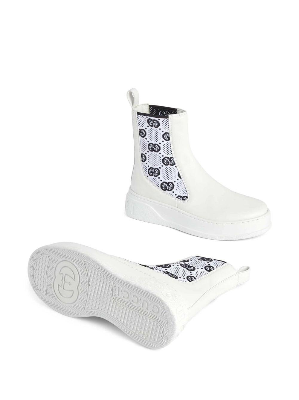 ショートブーツ・ブーティ GG Supreme Panelled Chelsea Boots Gucci GG Supreme Panelled Chelsea Boots in White | Lyst