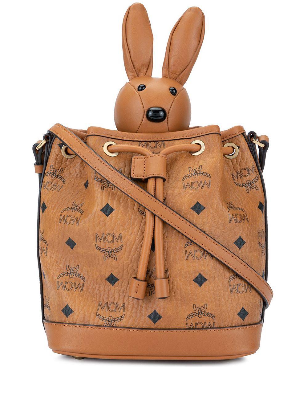MCM Leather Rabbit Bucket Bag in Brown - Lyst