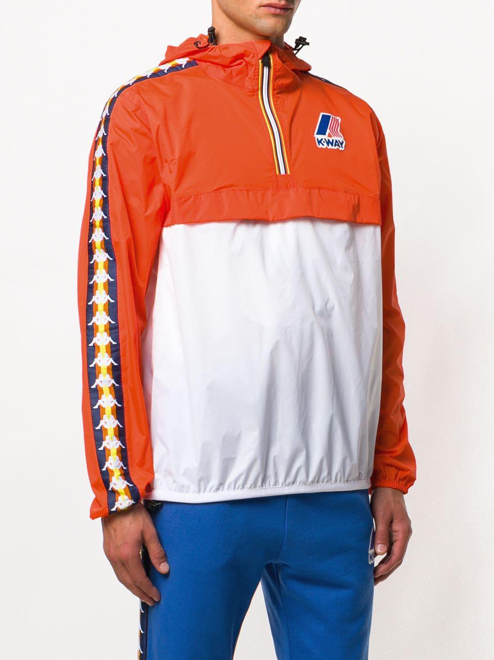 Kappa X K-way Windbreaker Hoodie in Orange for Men - Lyst