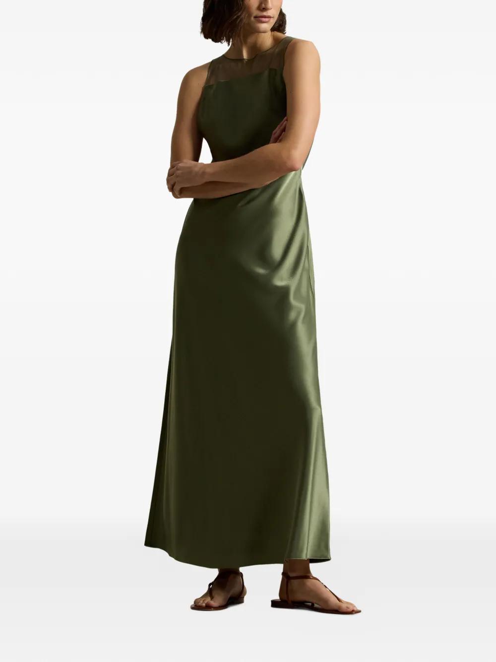 ralph lauren green silk dress Pink and Green Cotton Silk Dress main image 1