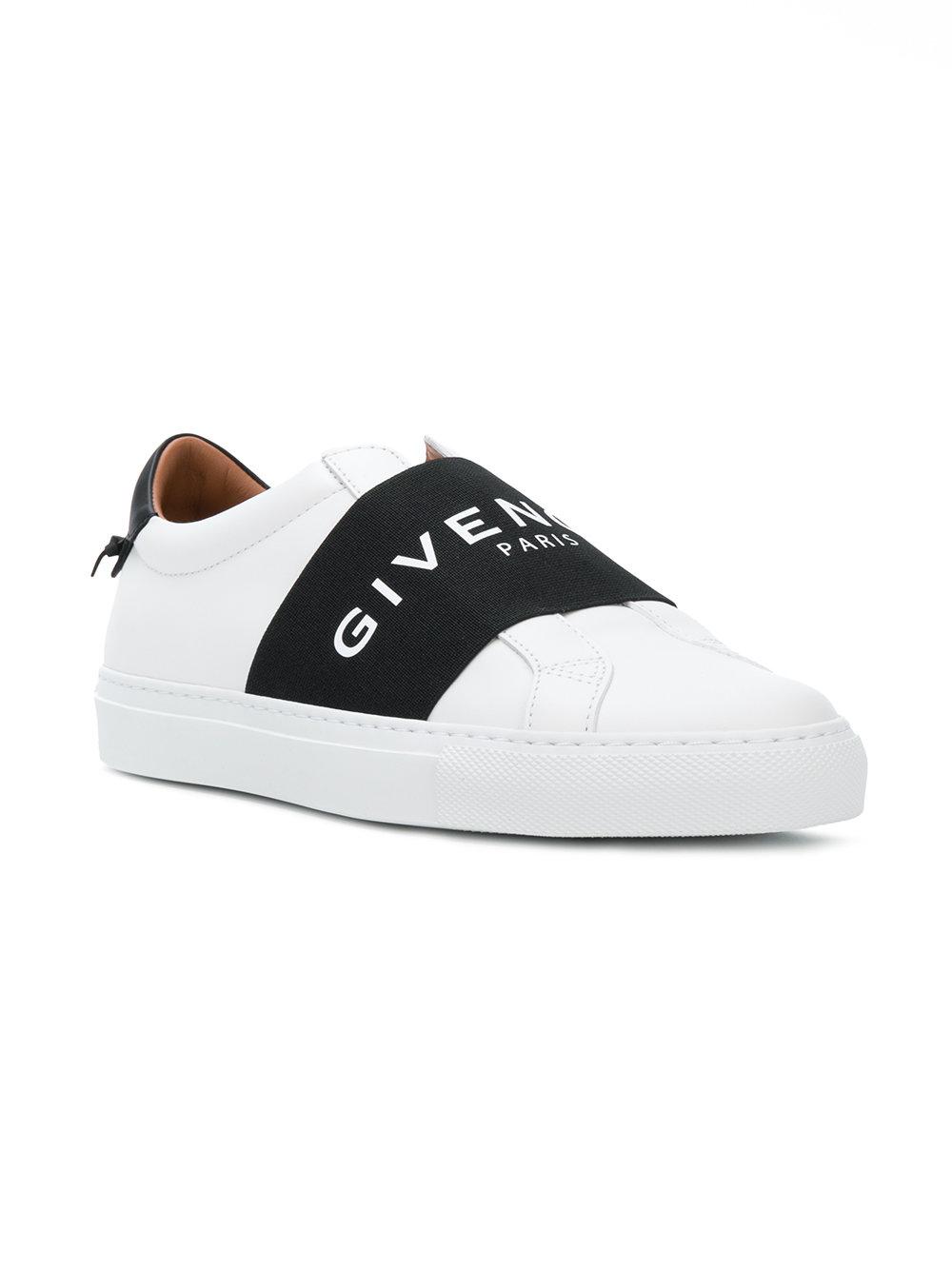 Givenchy Leather Logo Strap Sneakers in White - Lyst