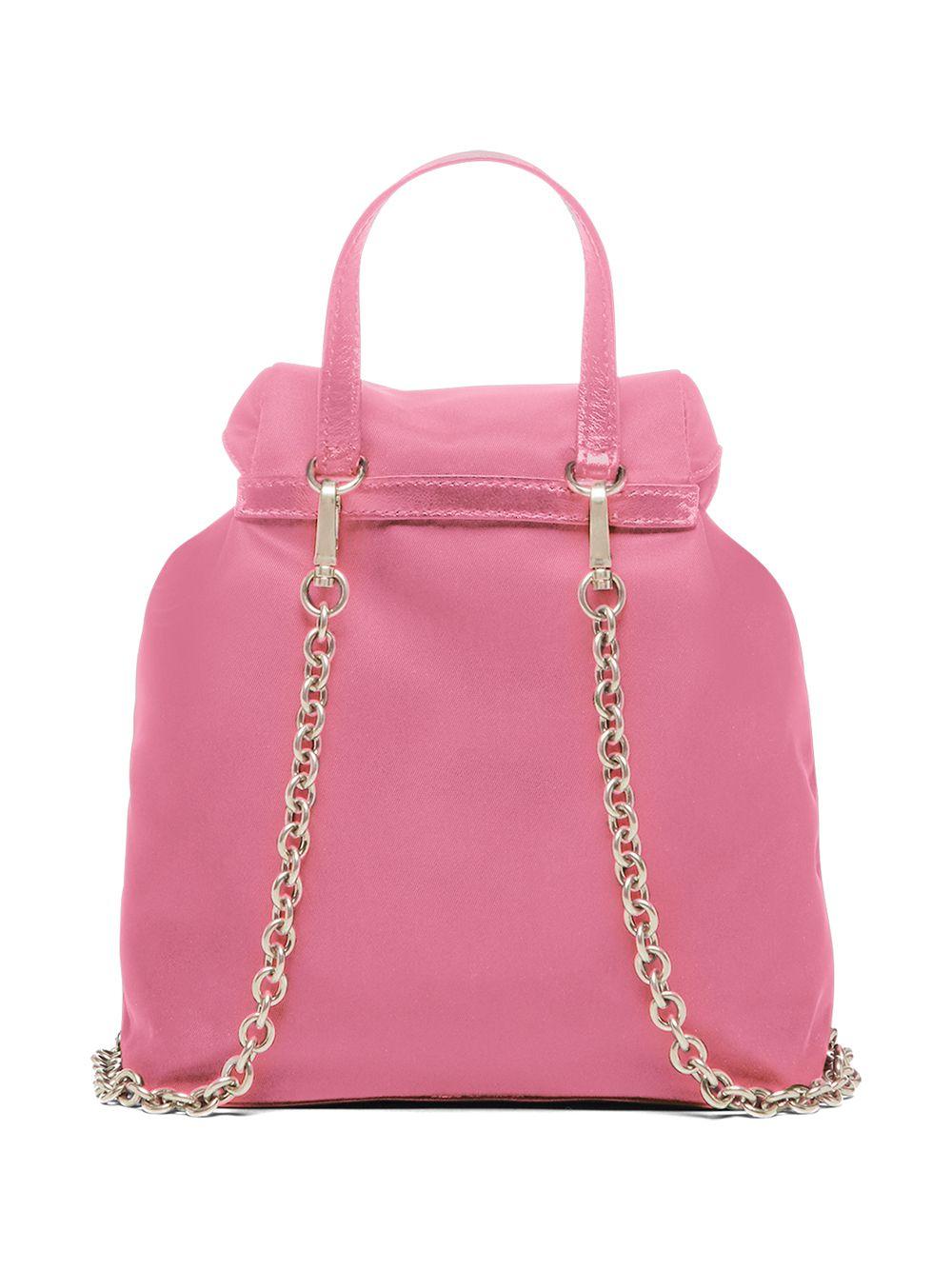 Prada Mini Logo-plaque Backpack in Pink