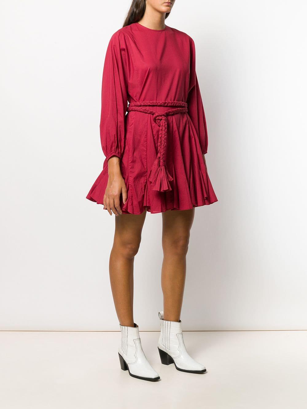 rope tie ruffle dress