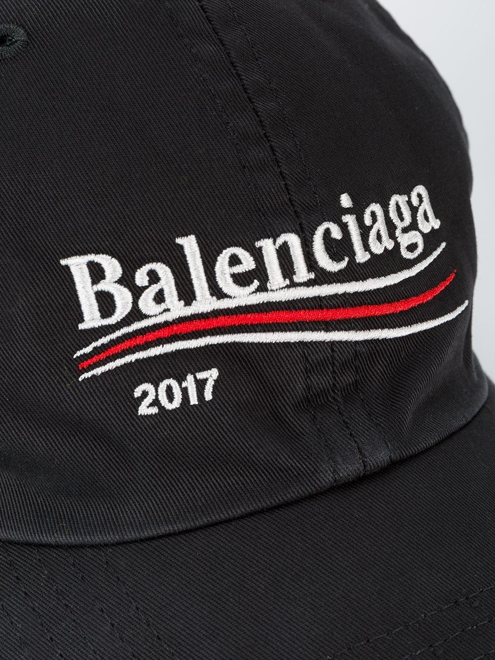 Balenciaga Campaign Logo Embroidered Hat in Black for Men | Lyst