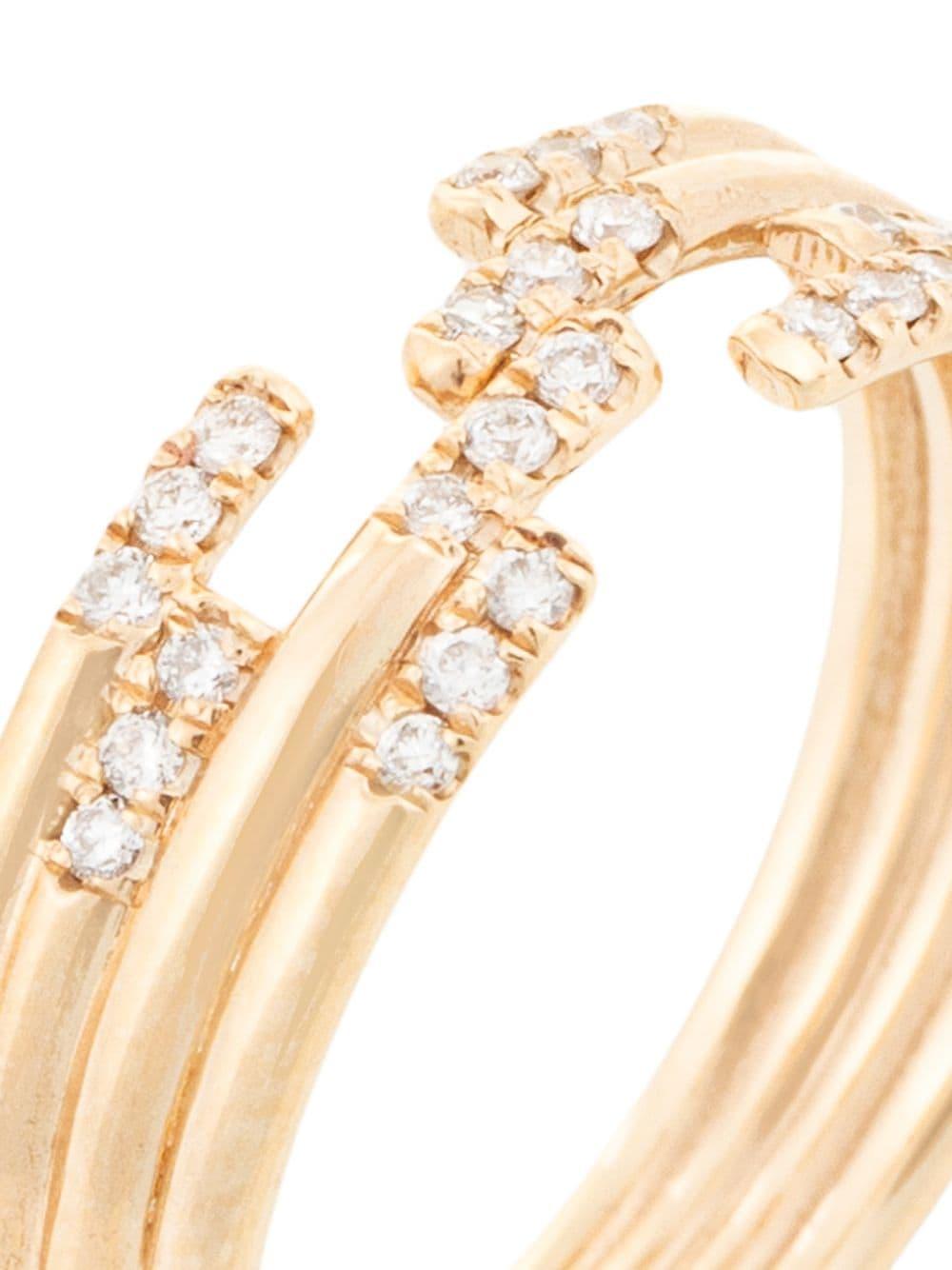 Jennie Kwon White Diamond Layered Ring in Gold (Metallic) Lyst