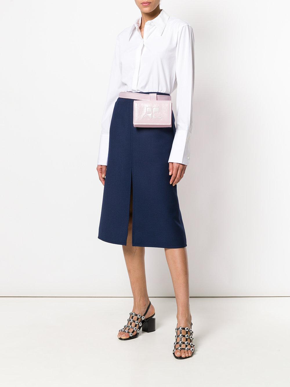 Courreges Vinyl Box Logo Waist Bag In Pink Purple Pink Lyst
