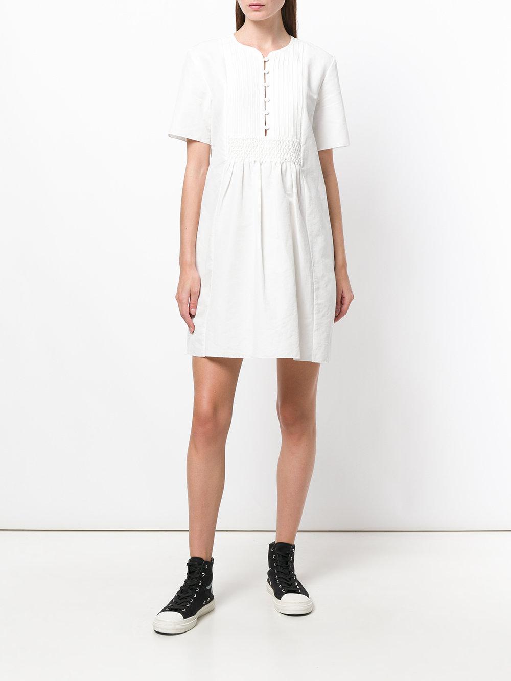 white peasant mini dress