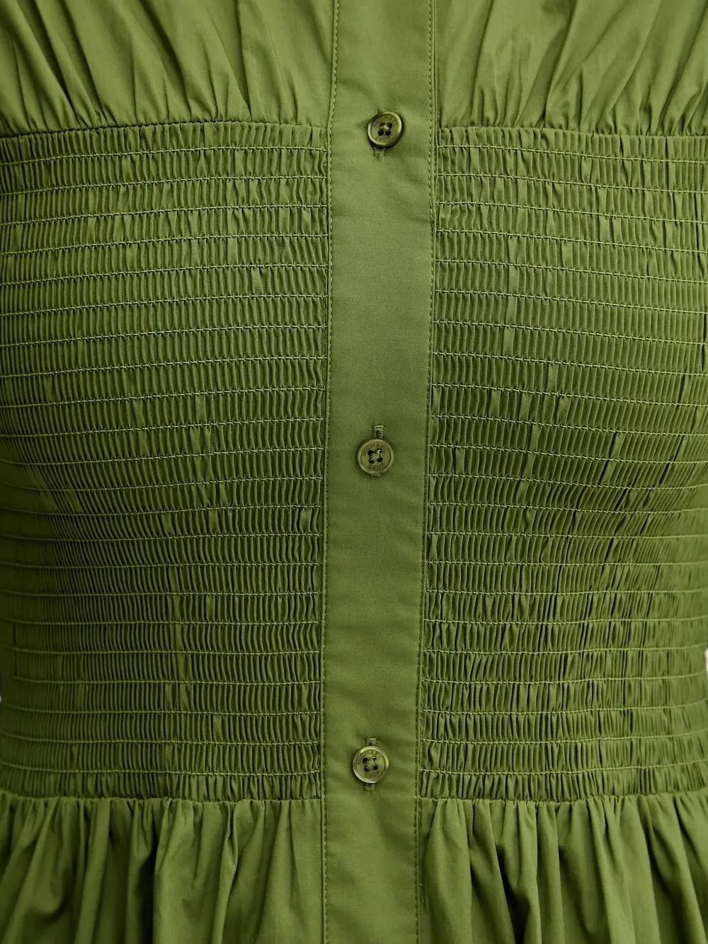MICHAEL Michael Kors Smocked Shirt Dress in Green | Lyst