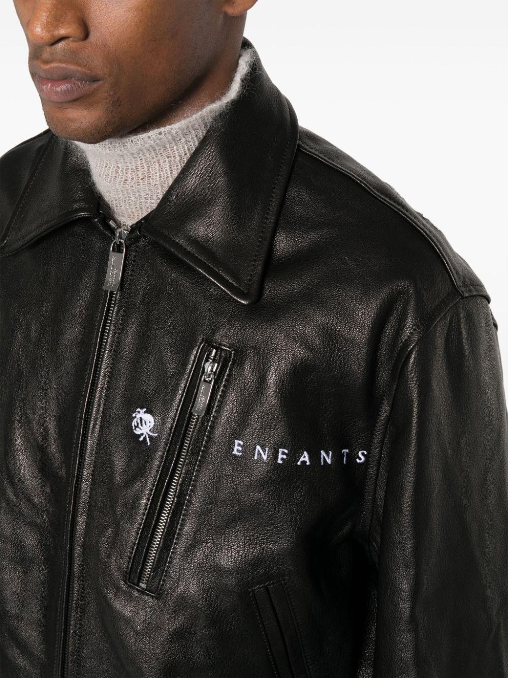 Enfants Riches Deprimes Opium Den Frank Leather Jacket in Black