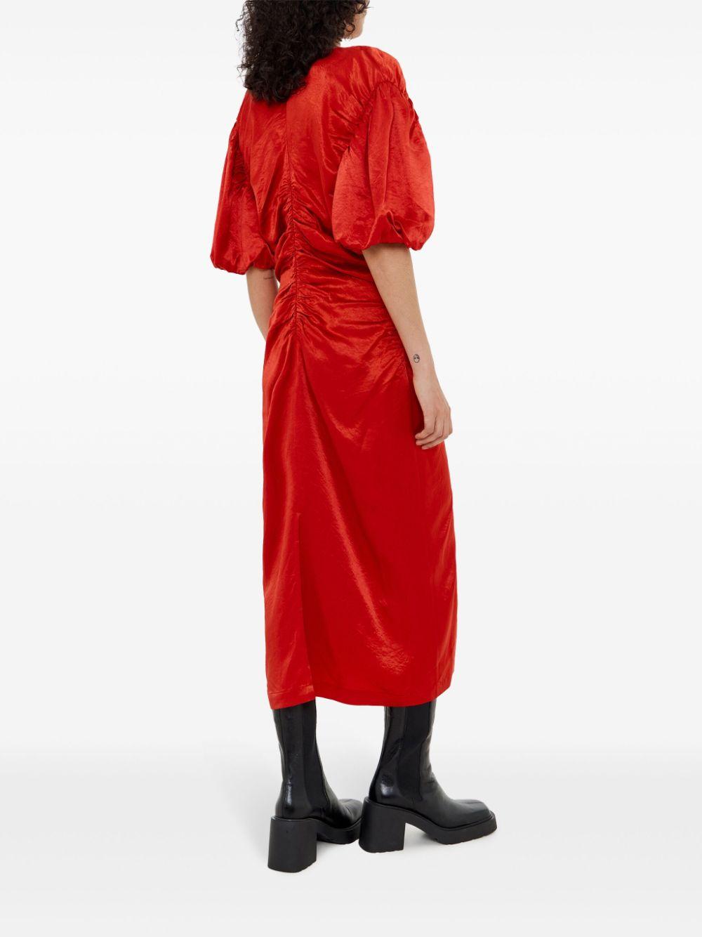 Bimba Y Lola レディース レッド シャーリング ドレス ワンピース