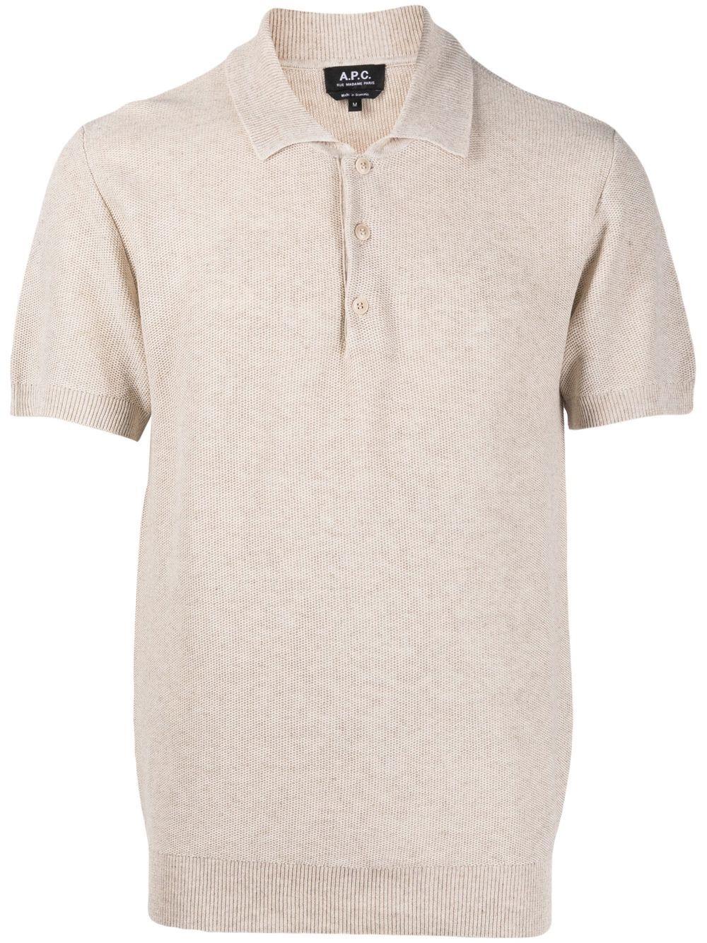 A.P.C. Fred Knitted Polo Shirt in Natural for Men Lyst