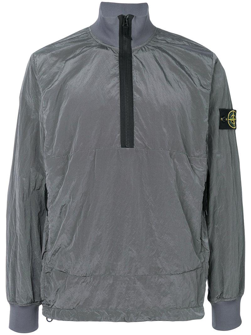 Download Stone Island Half Zip Windbreaker Jacket in Grey (Gray ...