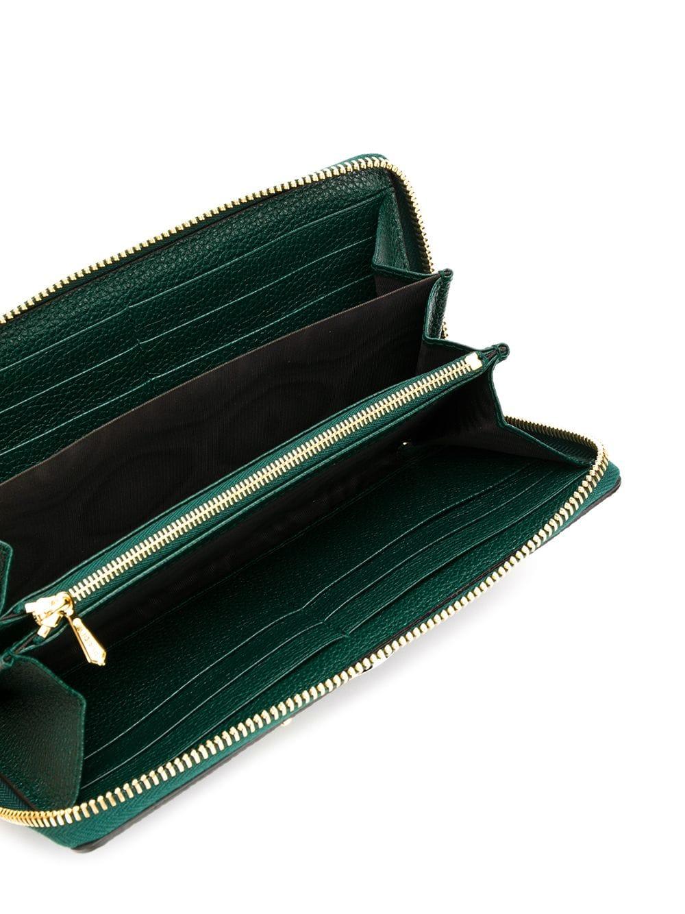 Gucci Zumi 548 Zip-around Leather Wallet in Green - Lyst