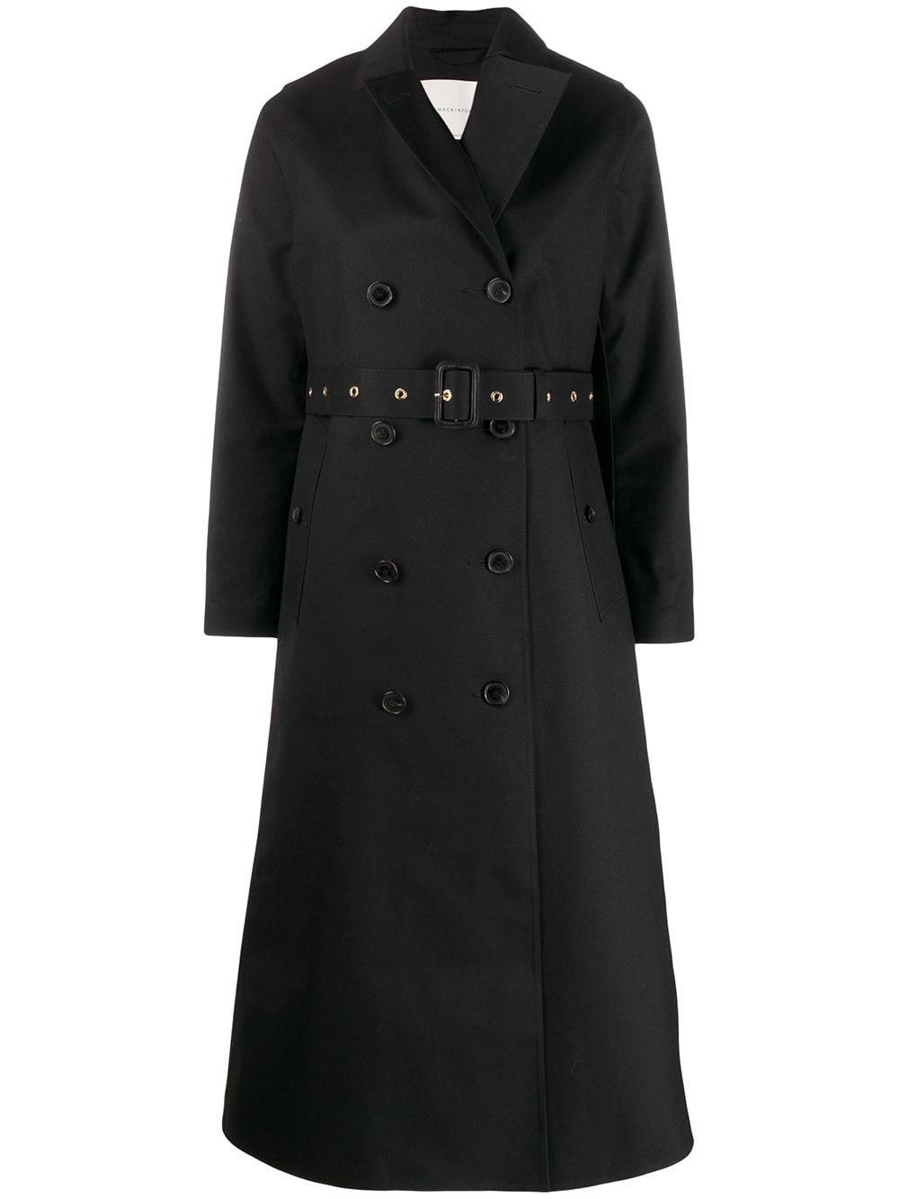 Mackintosh Montrose Black Bonded Wool & Mohair Long Trench Coat | Lr ...