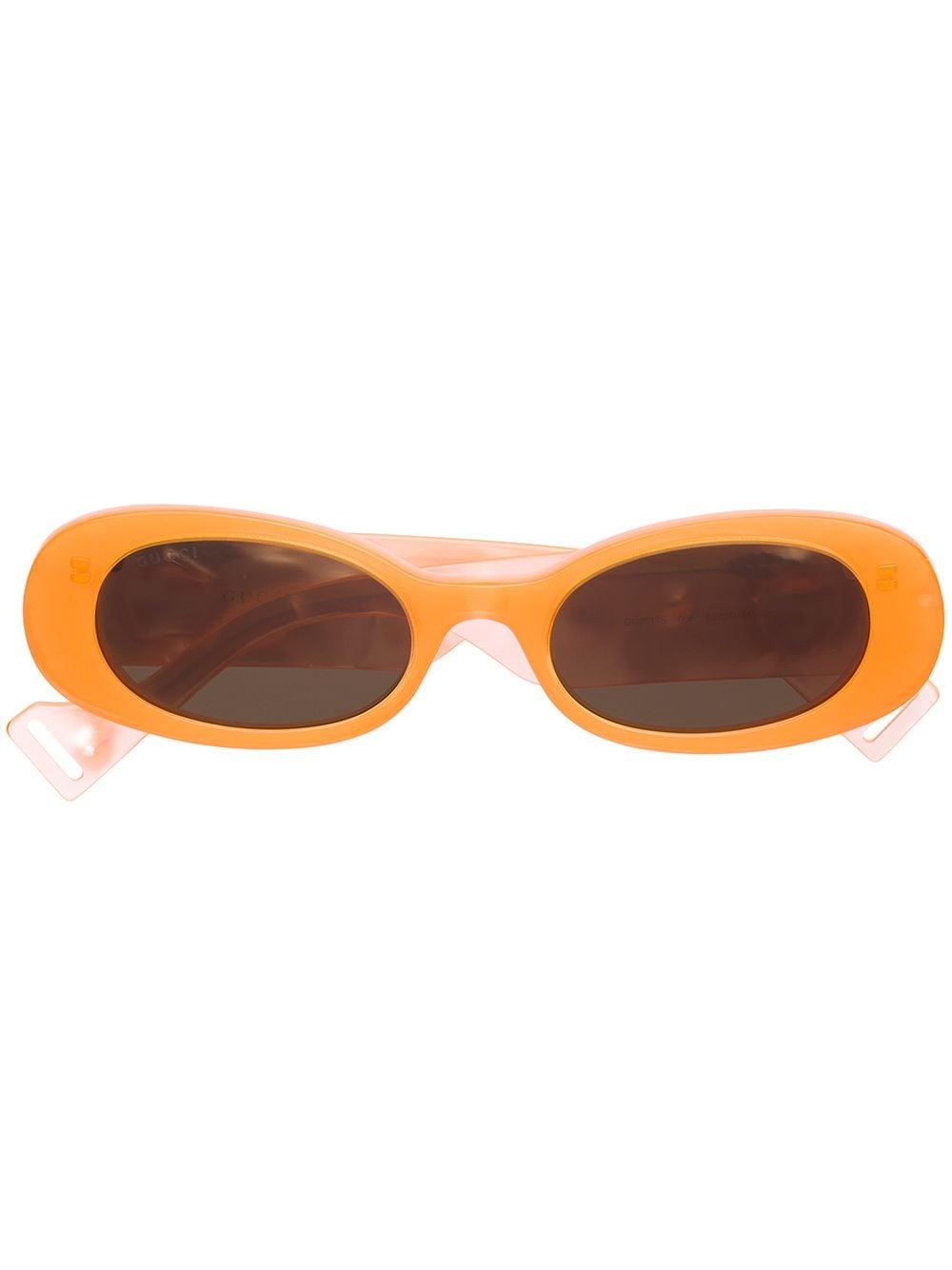 Gucci Oval-frame Sunglasses in Orange | Lyst