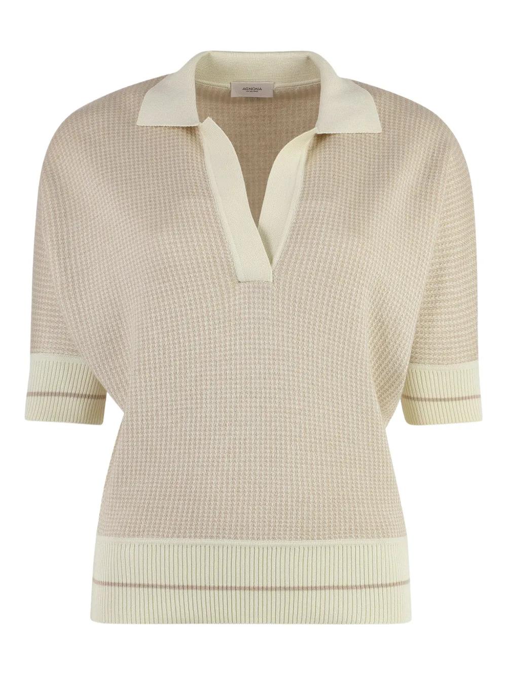 AGNONA 売れ筋商品|||アグノラ Tシャツ トップス レディース Tops Brown Angerella Womens Short Sleeve Kelly Green Tops Loose Fit V
