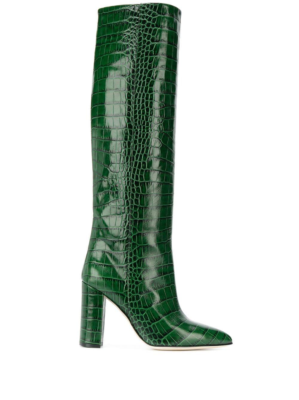 green croc knee high boots