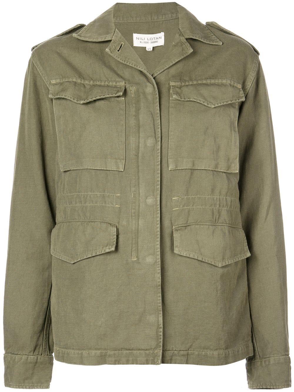 Nili Lotan Cotton Wren Jacket in Green 