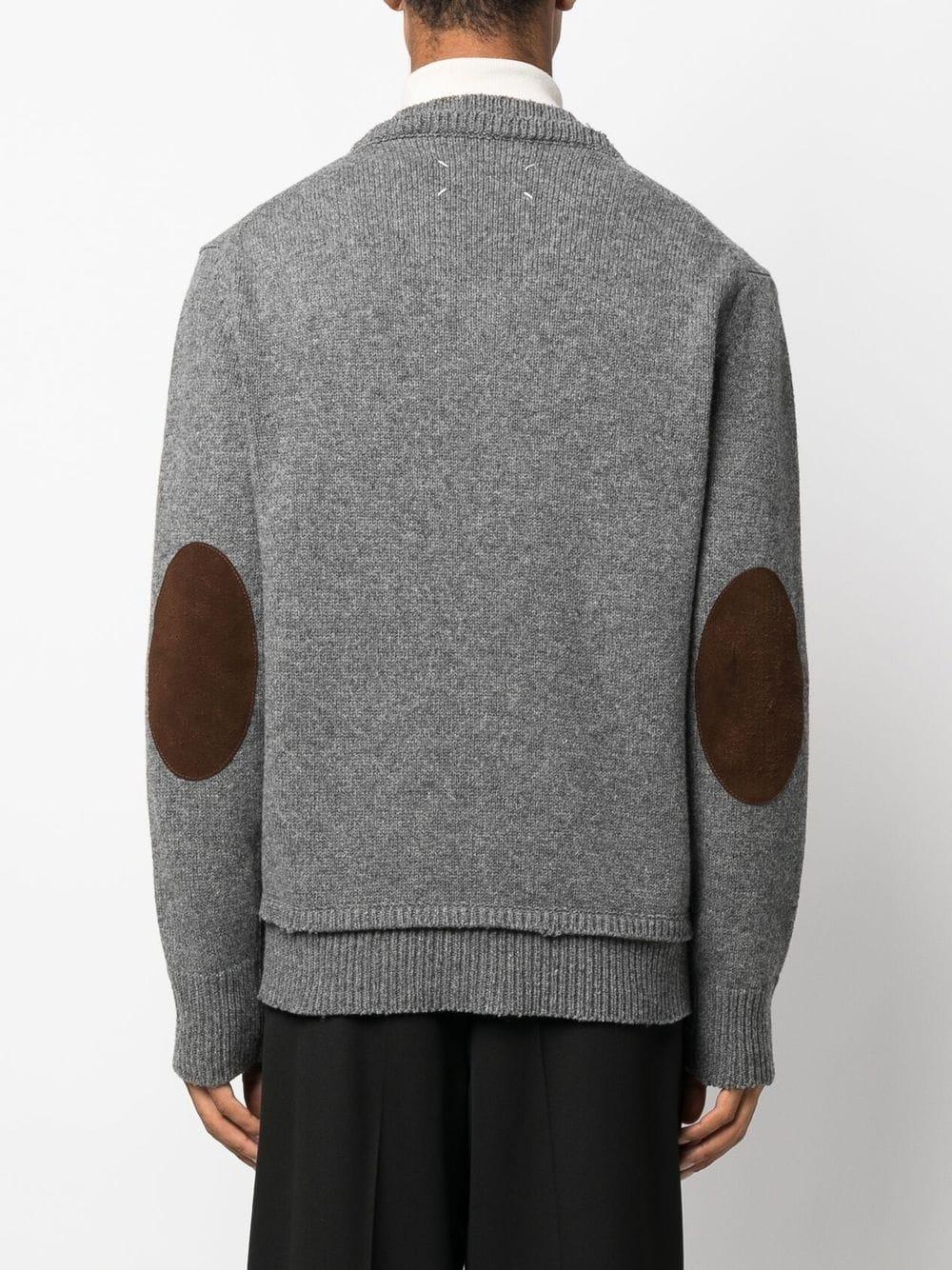 Maison Margiela Elbow-patch Jumper in Gray for Men | Lyst