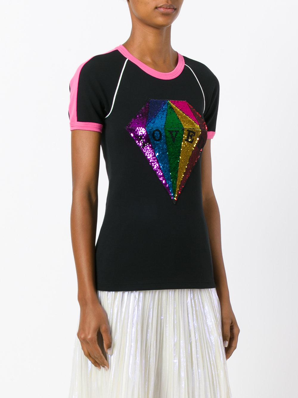 Gucci Loved Sequin Diamond T-shirt in Black | Lyst