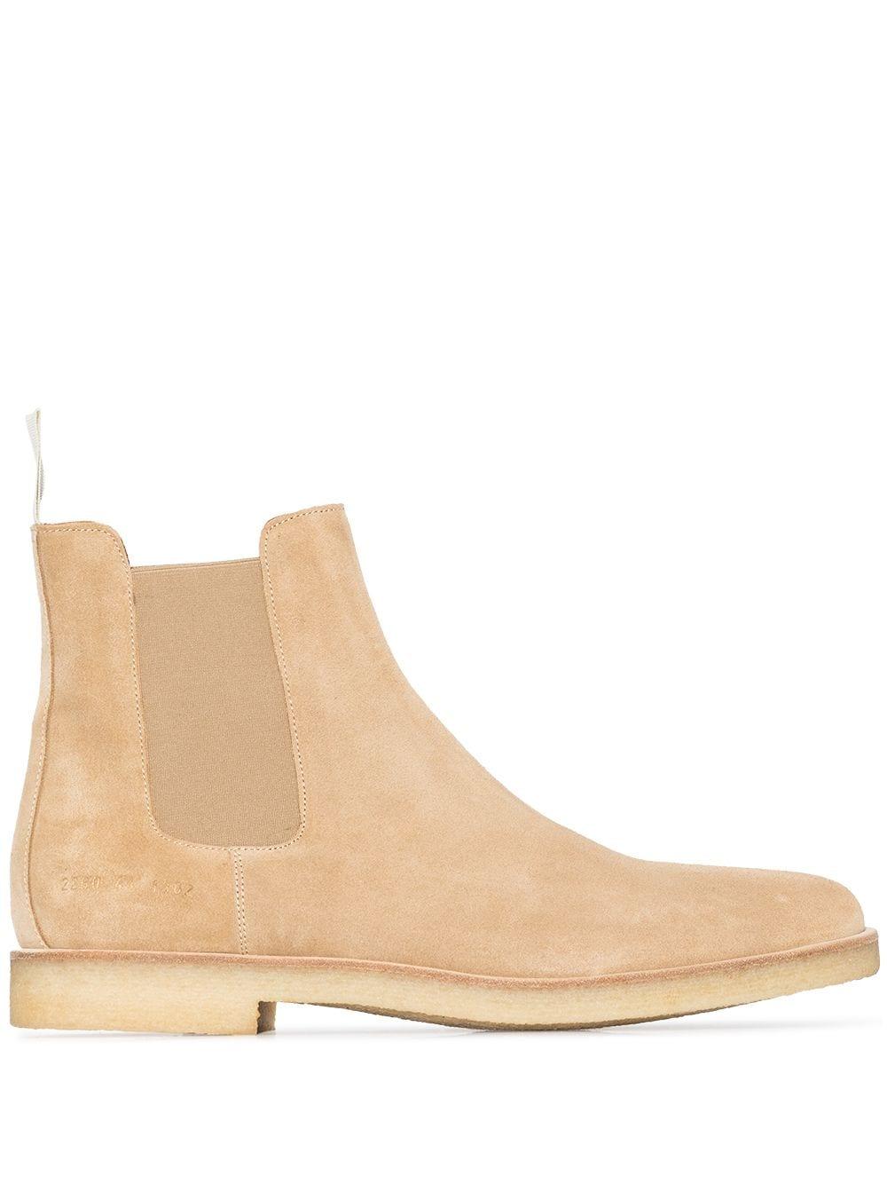 Common Projects Suede Nude Cheslsea Boots for Men | Lyst