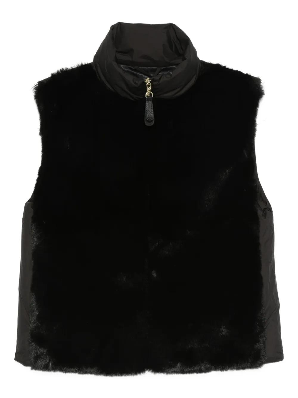 Max Moi Dualita Faux-Fur Sleeveless Gilet in Black Lyst