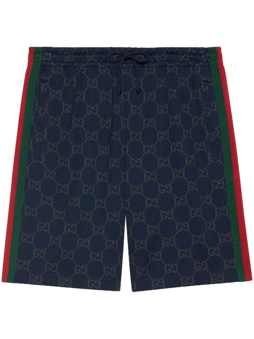 Gucci Double G print Cotton Track Shorts in Blue for Men Lyst Australia