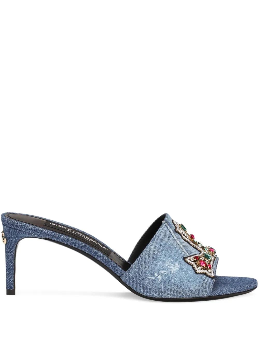 【関税＆送料込み】Dolce & Gabbana Mules Con Tacco Basso E Dolce&Gabbana 90MM Leather Logo Mules | Saks Fifth Avenue