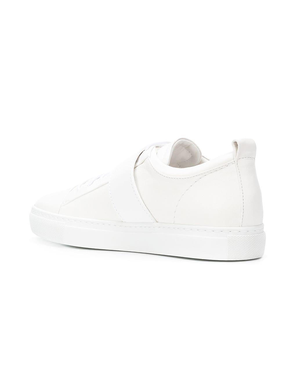 Lanvin Leather Buckle Sneakers in White - Lyst