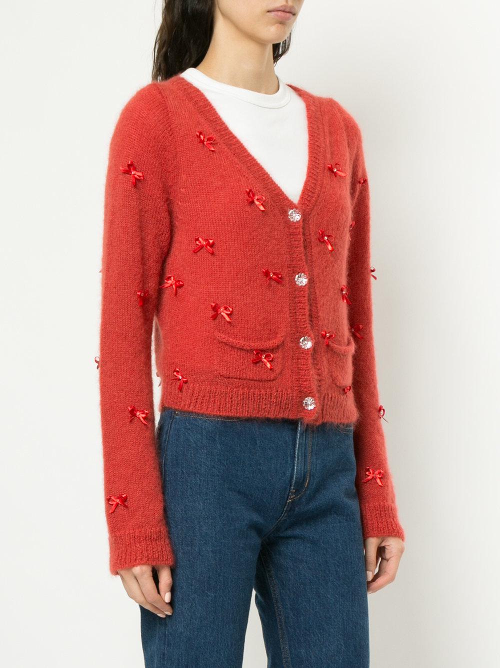 tu red cardigan