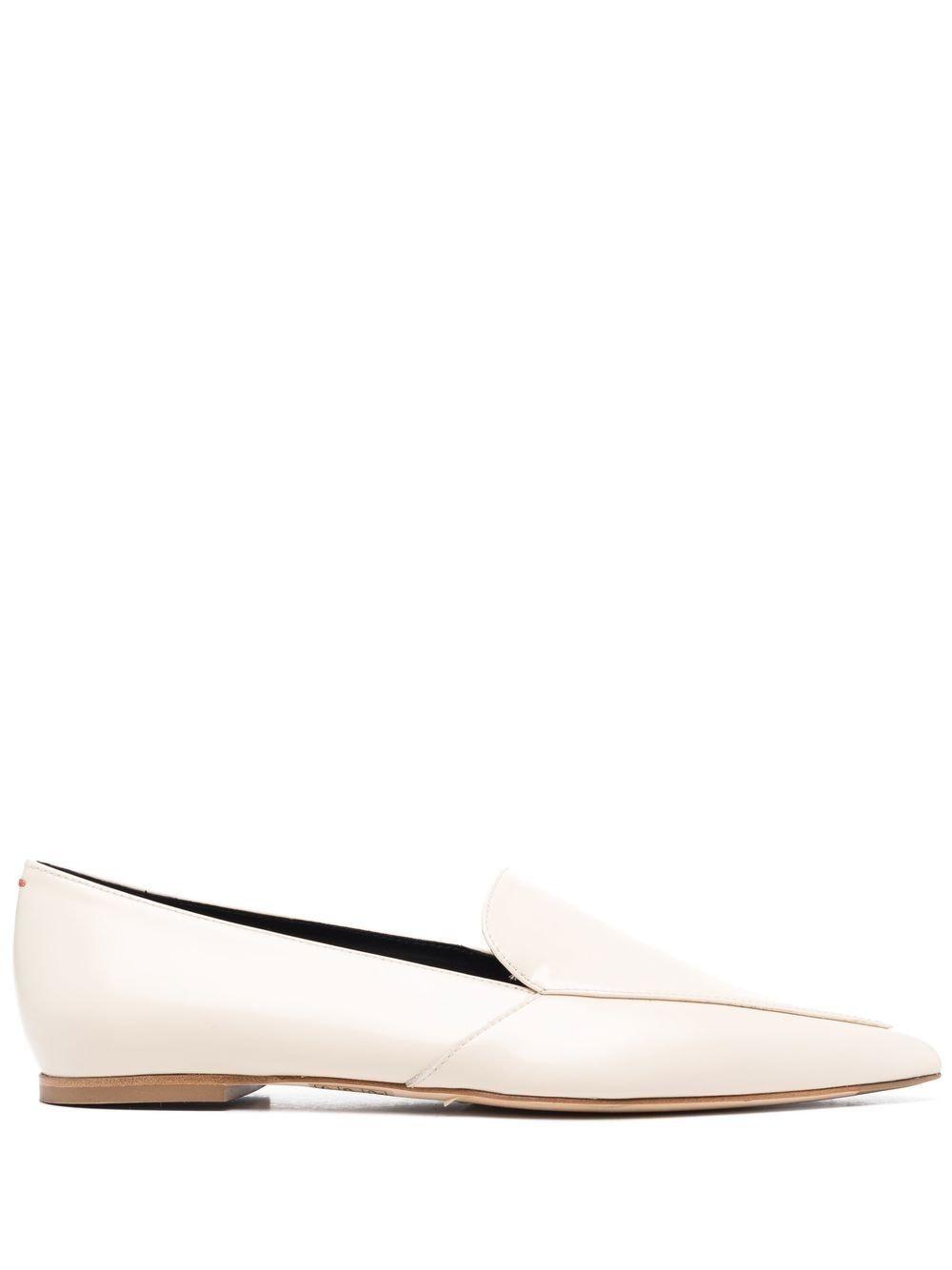 Aeyde Martha Pointed-toe Loafers in Natural | Lyst